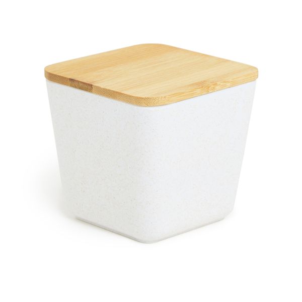 George &amp; Mason - Cream Bamboo Fibre Square Storage Canister - Small