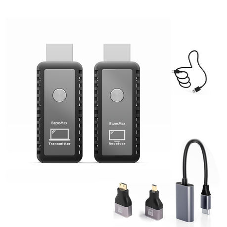 BezosMax Wireless HDMI Transmitter & Receiver, Dual Band & Plug and Play Image