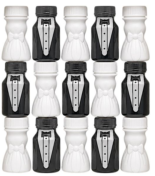 Wedding Bubble Bottles - Bride &amp; Groom Shaped Party Favors - 24 Pack