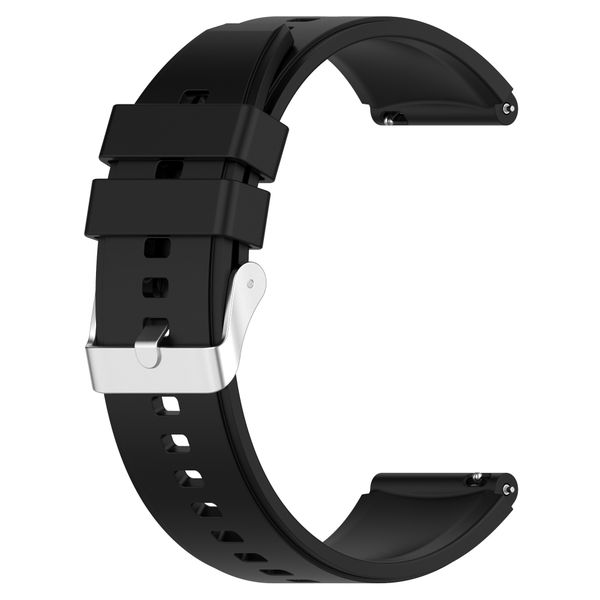 Silicone Strap Compatible with Garmin,Samsung, Huawei 20mm-Black