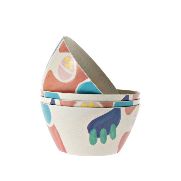 George &amp; Mason - Kyra Bamboo Fibre Cereal Bowl 4pk Abstract