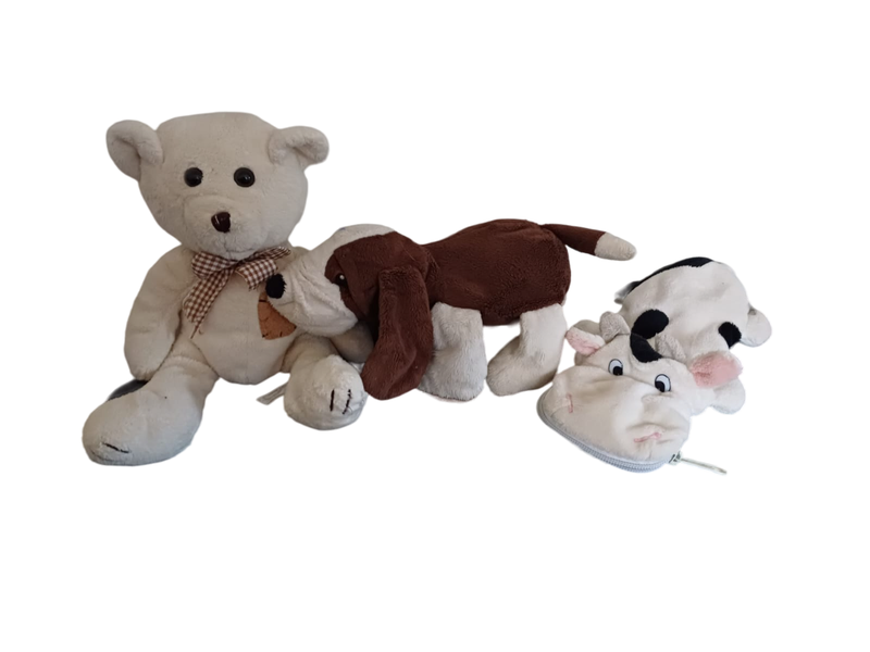 3 Pack of Brown and Cream Soft Toys