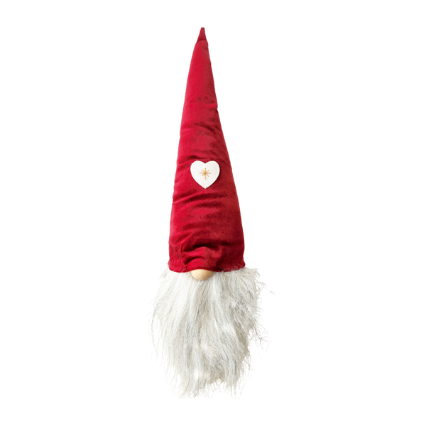Scandinavian Velvet Red Fabric X-mas Gnome Santa Decoration Ornament 60cm
