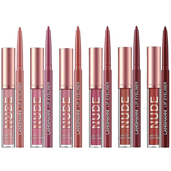 12 Piece Matte Liquid Lipstick + Lip Liner Pens Set