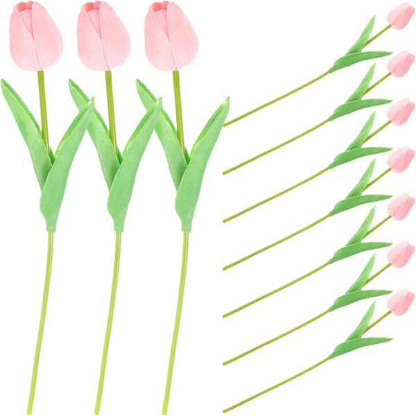 Simulation Tulip Flowers Artificial Flowers Layout Tulips- 10 Pieces
