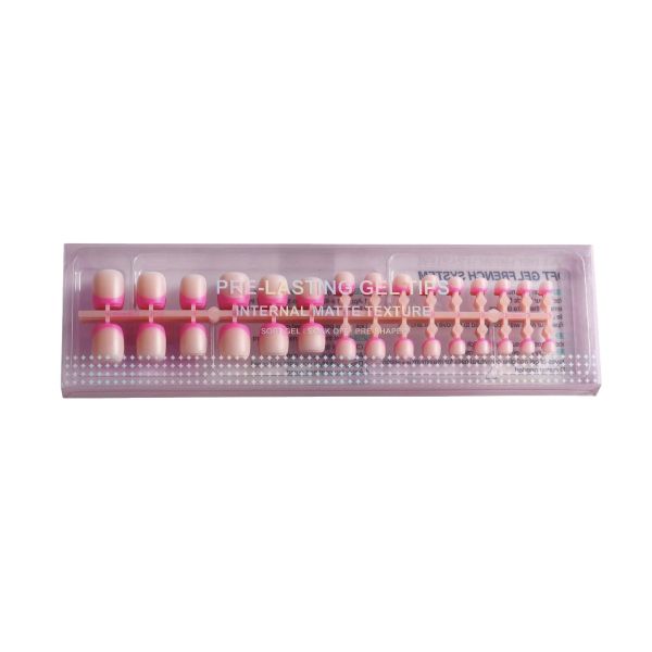 150Piece Short Square French Press-On Gel Nail Stickers - 5 Colours