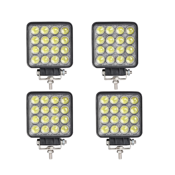 4Pcs 4D 48W Square LED Work Light For off-road ATV UTV 4WD