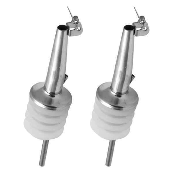 Bar Butler Free Flow Pourer with Cap Stainless Steel 2pk