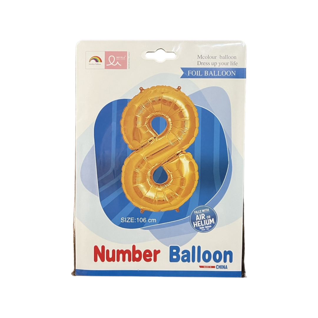 Balloon Gold Helium Number 8 Balloon | Shop Today. Get it Tomorrow ...