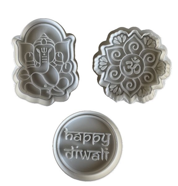 3 x Diwali Theme Cookie Cutters (7 cm) Set 3