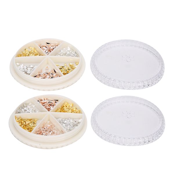 2 Box Metal Shiny Nail Ornaments Stylish Nail Art Decoration