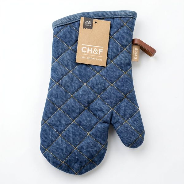 CH&amp;F Denim Oven Glove - 18cm x 33cm Quilted Single Mitt
