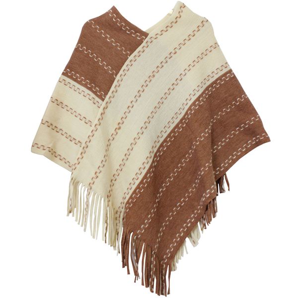 Blackcherry Colour Block Poncho