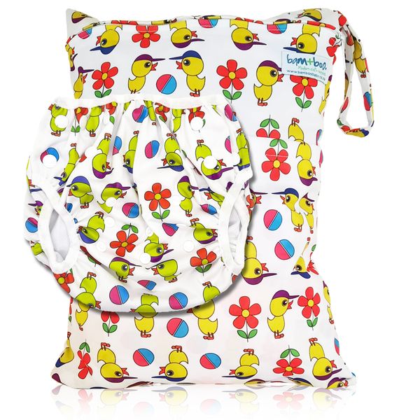 Wetbag &amp; Swim Nappy Combo - Yellow Duck