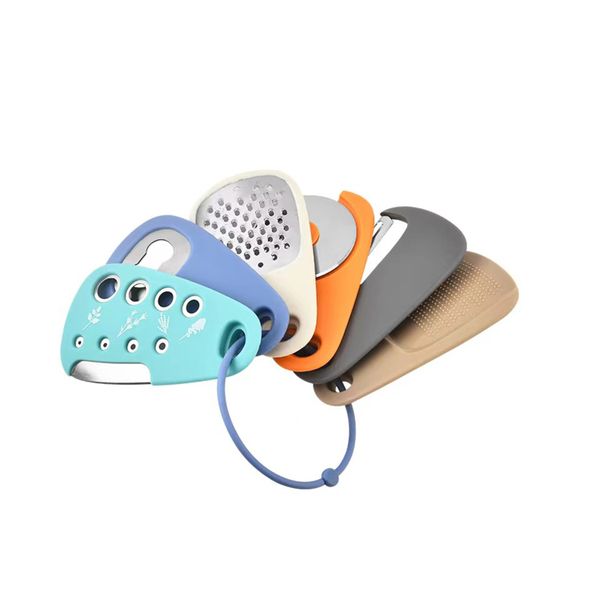 Kitchen Tool Set Pizza Cutter Herb Opener Grater Garlic Grinder - 6 Piece