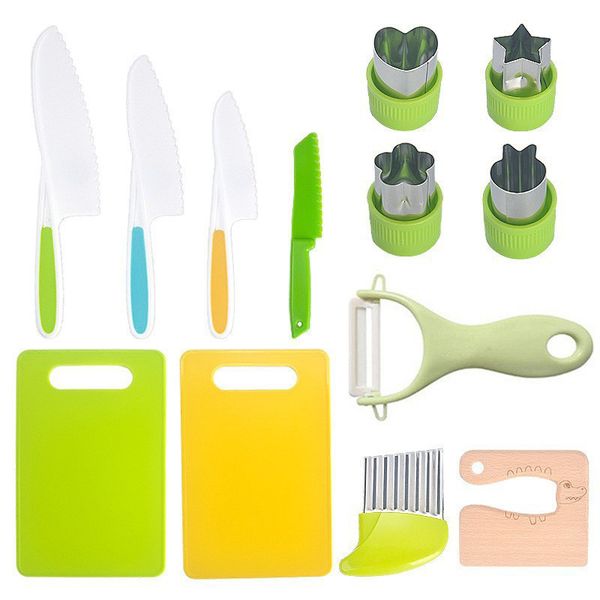 13-Piece Kids Safe Kitchen Knife Set Cooking Tools for Toddlers to Cook