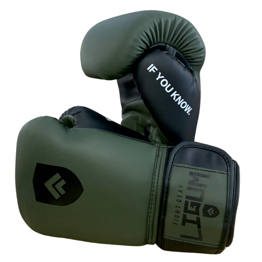 Rateb Boxing Gloves - Olive Green - Ligum Fight Gear