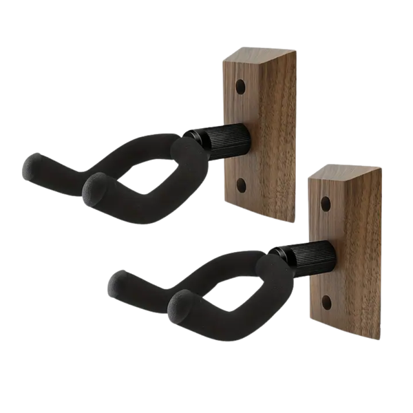 2 Pack Black Walnut Guitar Wall Mount Hangers