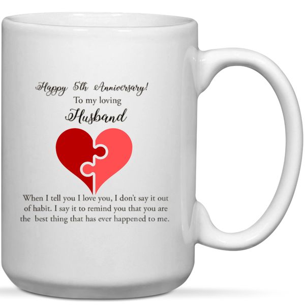 Happy 5th Anniversary To My Loving Hisband Gift Mug