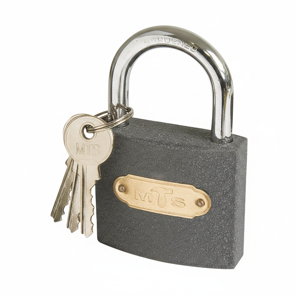 MTS Iron Padlock 38mm with Chromium-Plated Shackle for Durability
