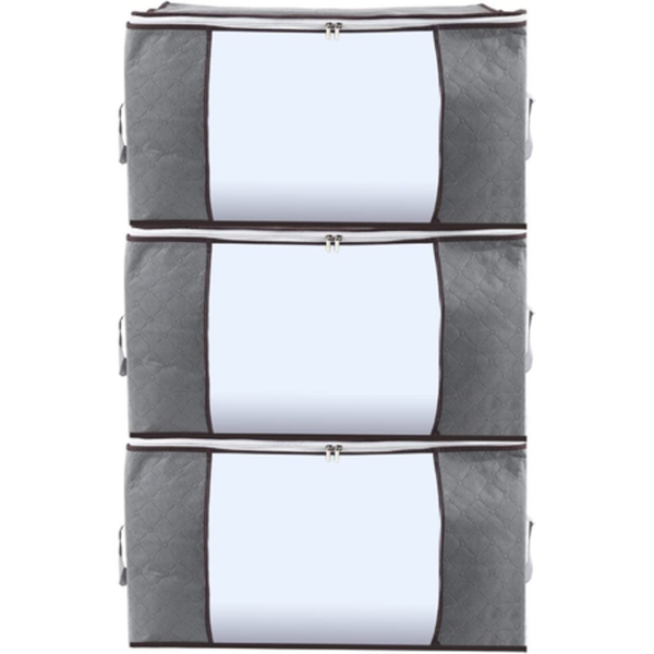 Large Storage Bags, 3-Pack Foldable Clothes Storage Organizers