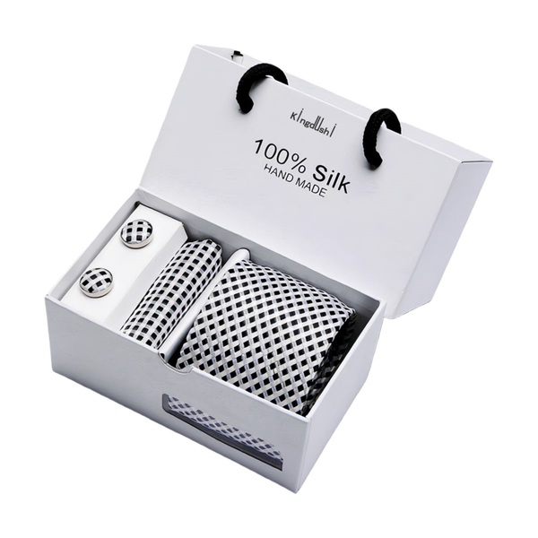 Kingdushi Men's Tie Set Accessories Gift Box for Wedding and Business Wear