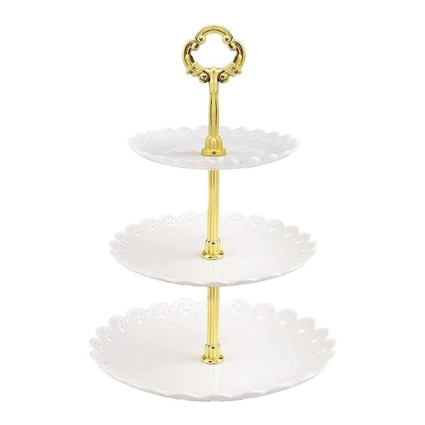 3-Tier Cake Stand and Fruit Plate for Party and Wedding Display