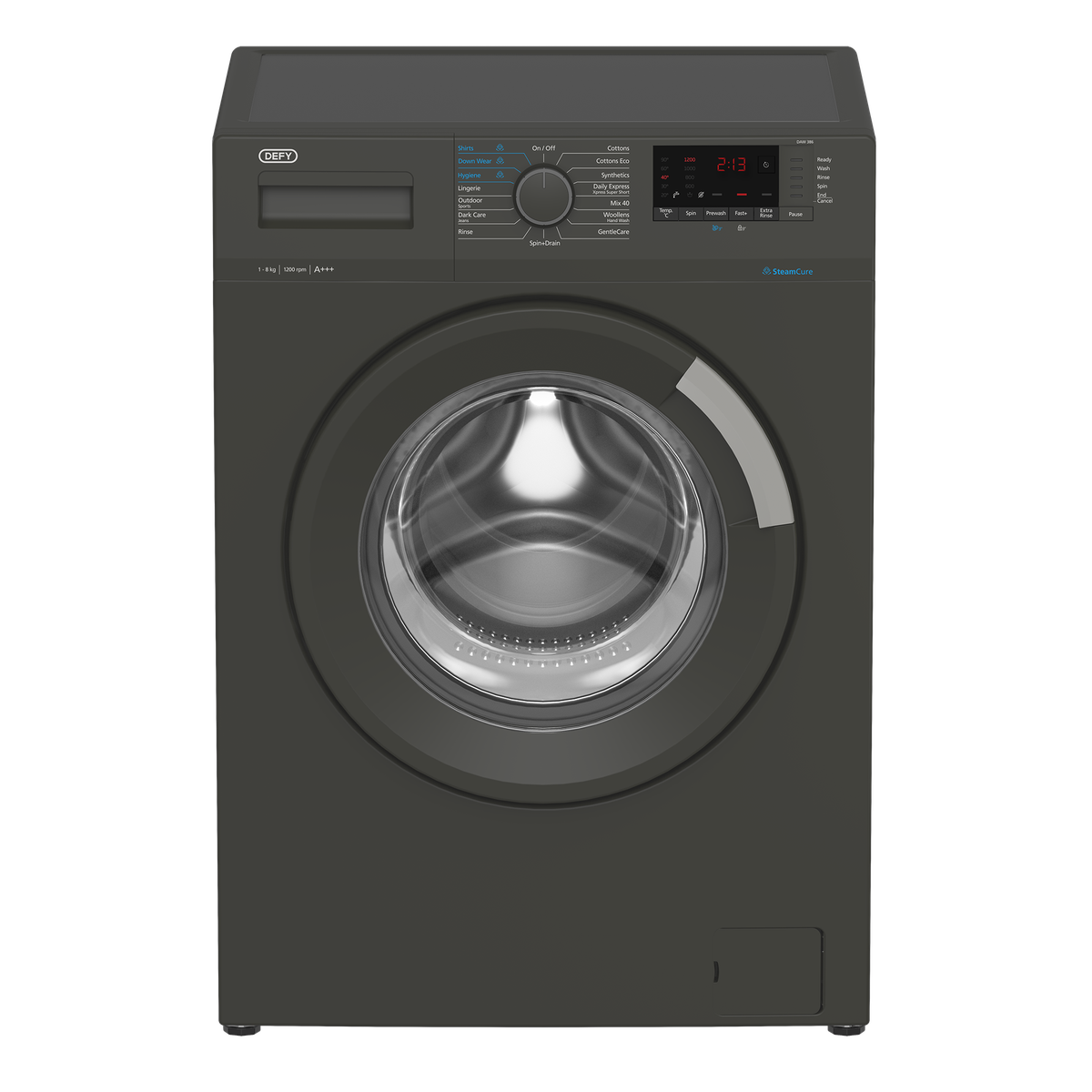 Defy 8KG Front Loader Washing Machine with SteamCure DAW386 Manhattan Grey Shop Today. Get it