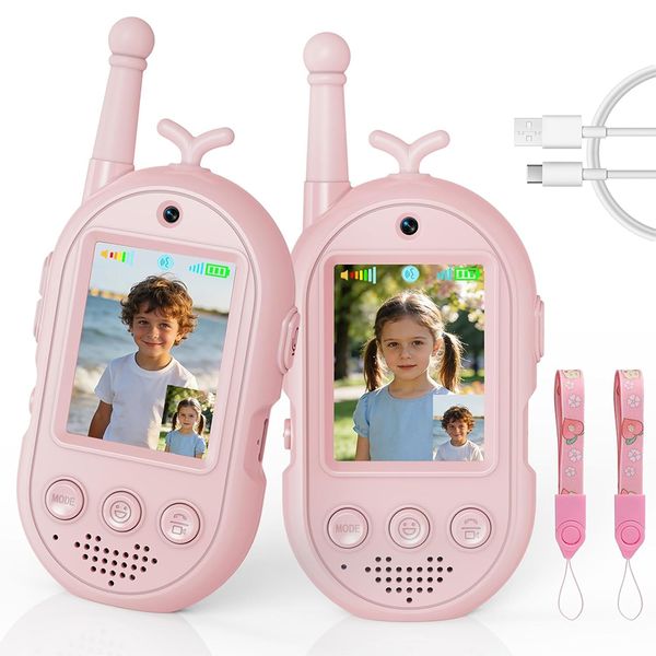 Pink 2 Pack Kids Walkie Talkies, Ideal Birthday Gift