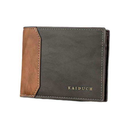 Kaiduch - Men's Leather Wallet - Stylish 2-Tone Bi-Fold Design Image