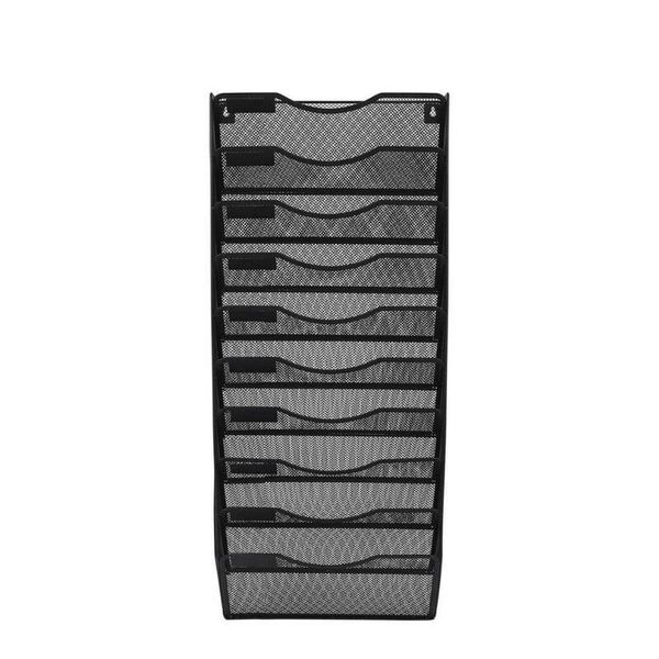 Nerdy Admin - A4 Mesh 10 Tier Magazine Storage Rack Wall Pocket File Holder