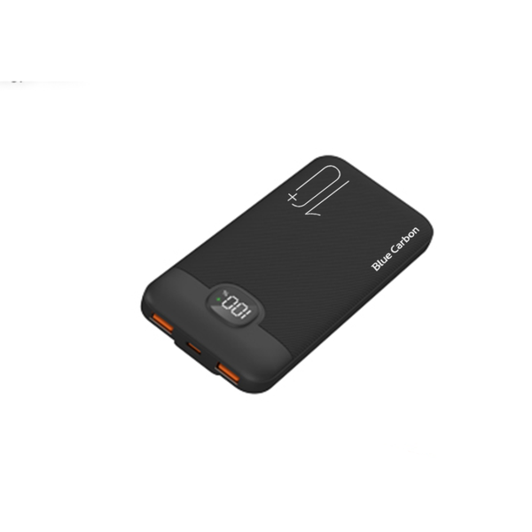 Blue Carbon 10000mAh Power Bank Fast Charging 22.5W w/ 2 Built in Cables