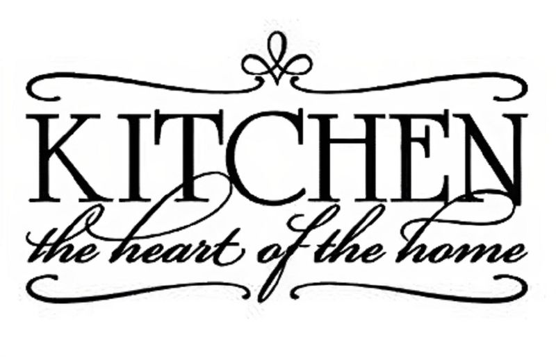 The kitchen is the heart of the home stickerBlack Vinyl Home Decor Wall Art