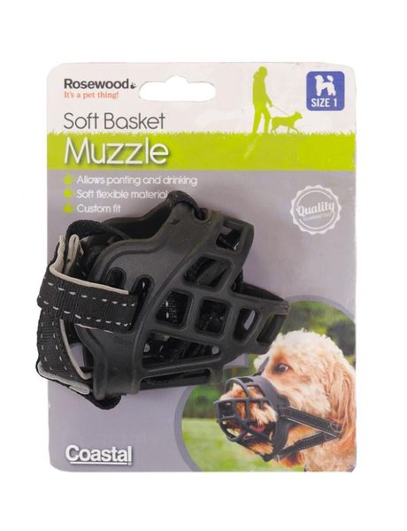Rosewood Soft Basket Muzzle Black Size 1