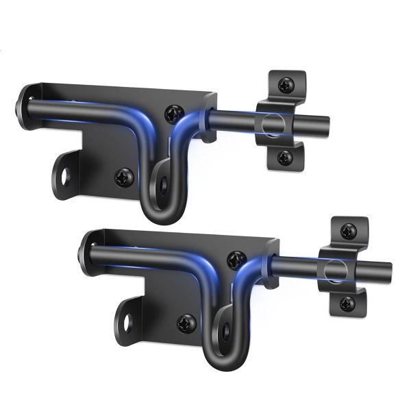 Heavy Duty Slide Bolt Gate Latch with Padlock Hole - 2 Pack