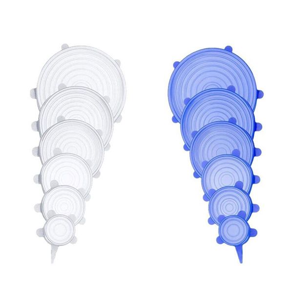 12 Pack Reusable Stretch Silicone Lids Set Leakproof Food Grade Bowl Covers