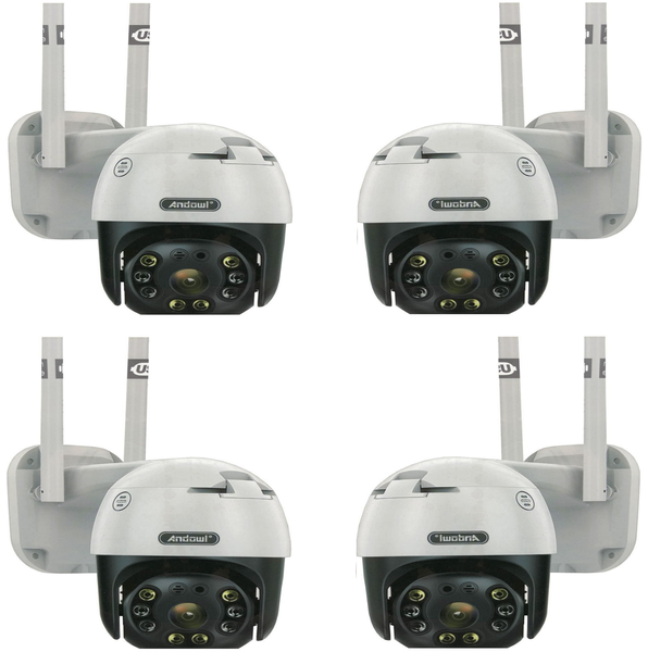 4 X Andowl Q-S4 Full HD 8K Wireless Smart Waterproof WIFI CCTV Camera