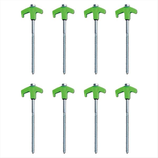 Tent Pegs Camping Stakes Metal Threaded Tent Spikes (8 Pcs) Orange