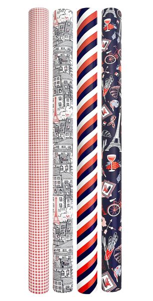 Clairefontein 202107C Gift Wrapping Paper - 4 Rolls - Each 2m x 0.7m