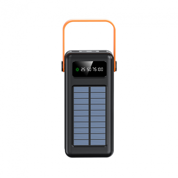 50000mAh Fast Charging Portable LED Solar Power Bank With Built-in 4 Cables