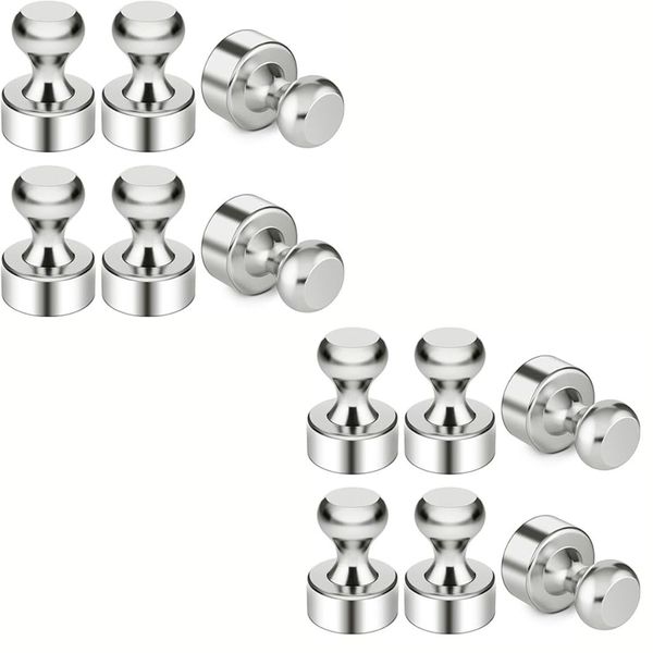 12 pieces Strong Silver Magnets for white board, Fridge, with storage case