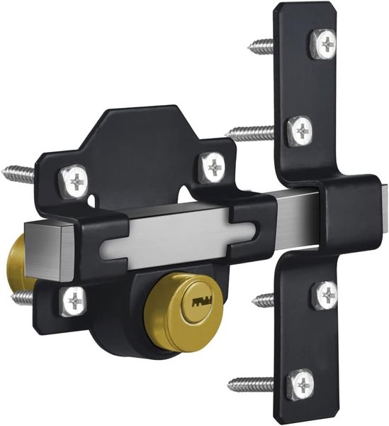 Long Throw Gate Lock Double Locking, Black 70mm