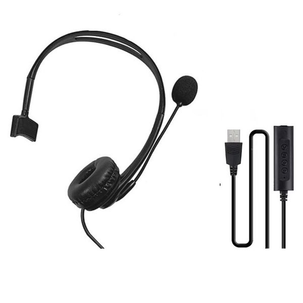 USB Wired Headset For Call Center Single Earphone With Microphone SY490MV