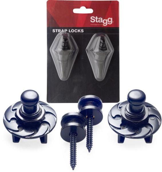 STAGG SSL1 Black Guitar Strap Locks (Pair)