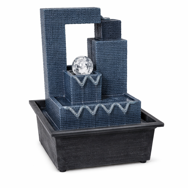 LED Indoor Water Fountain Tabletop Waterfall Decor - Blue