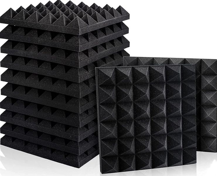 Echo-less Pyramid Acoustic Foam Panels (5cm Thick) - Pack of 12