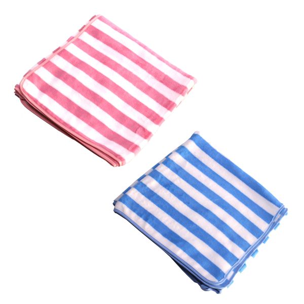 Striped Beach Towel - Blue &amp; White / Pink &amp; White Combo