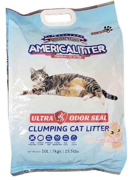 America Litter - Clumping Cat Litter Baby Powder Ultra Odor Seal - 7Kg