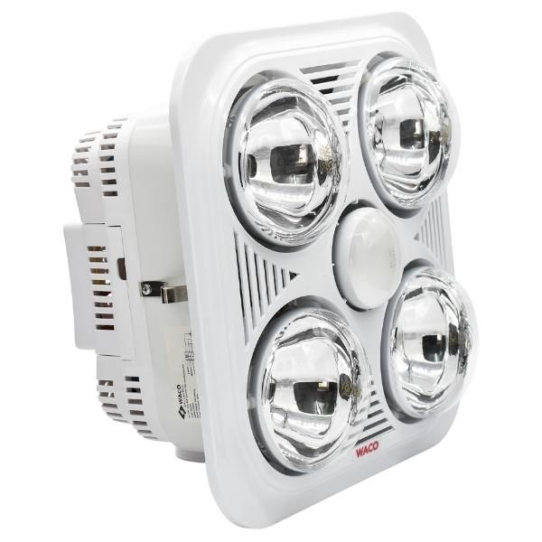 WACO - Bathroom Heater / 4 Light Square Ceiling Bathroom Heater