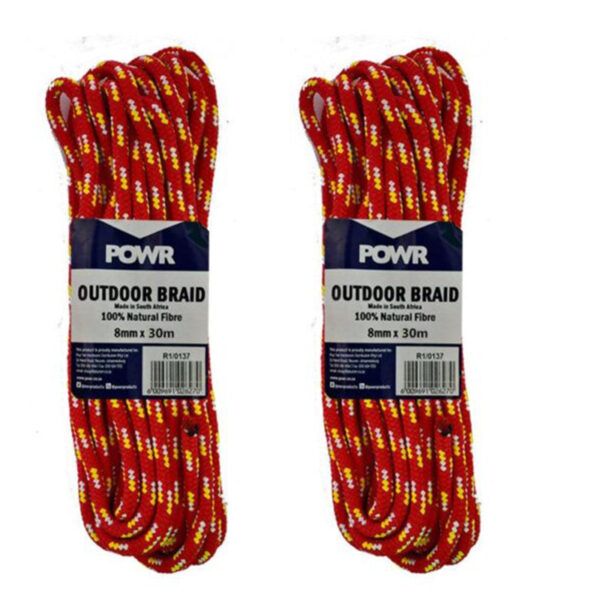 POWR Outdoor Braided Rope Hank 8mm x 30M ( 2 Pack )